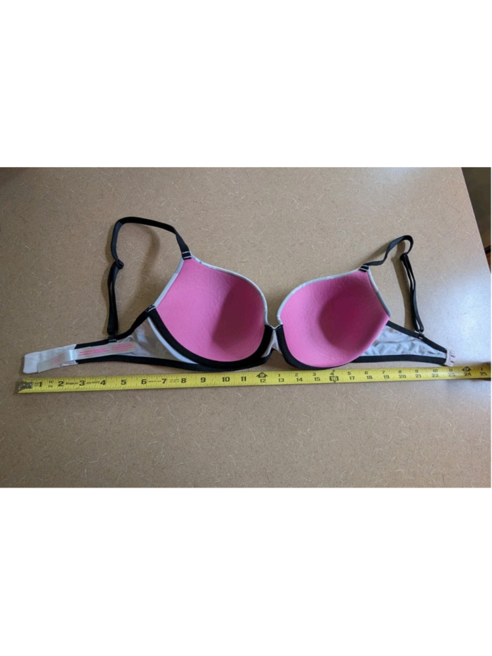 Victoria Secret PINK 32D BRA Wear Everywhere Lightly Lined Gray & Pink Logo Camo - Picture 3 of 7